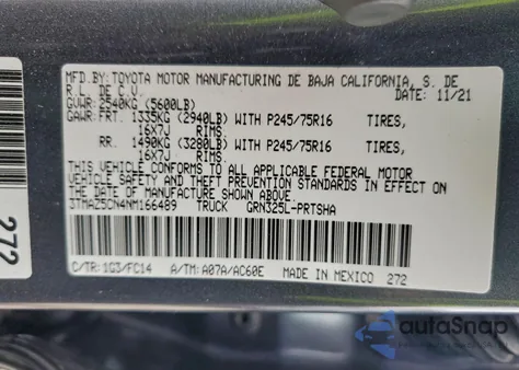 2022 Toyota Tacoma Double Cab из США, поврежденный, VIN 3TMAZ5CN4NM166489